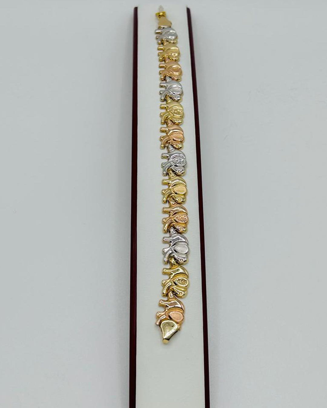 PULSERA DE ELEFANTES EN TRES OROS