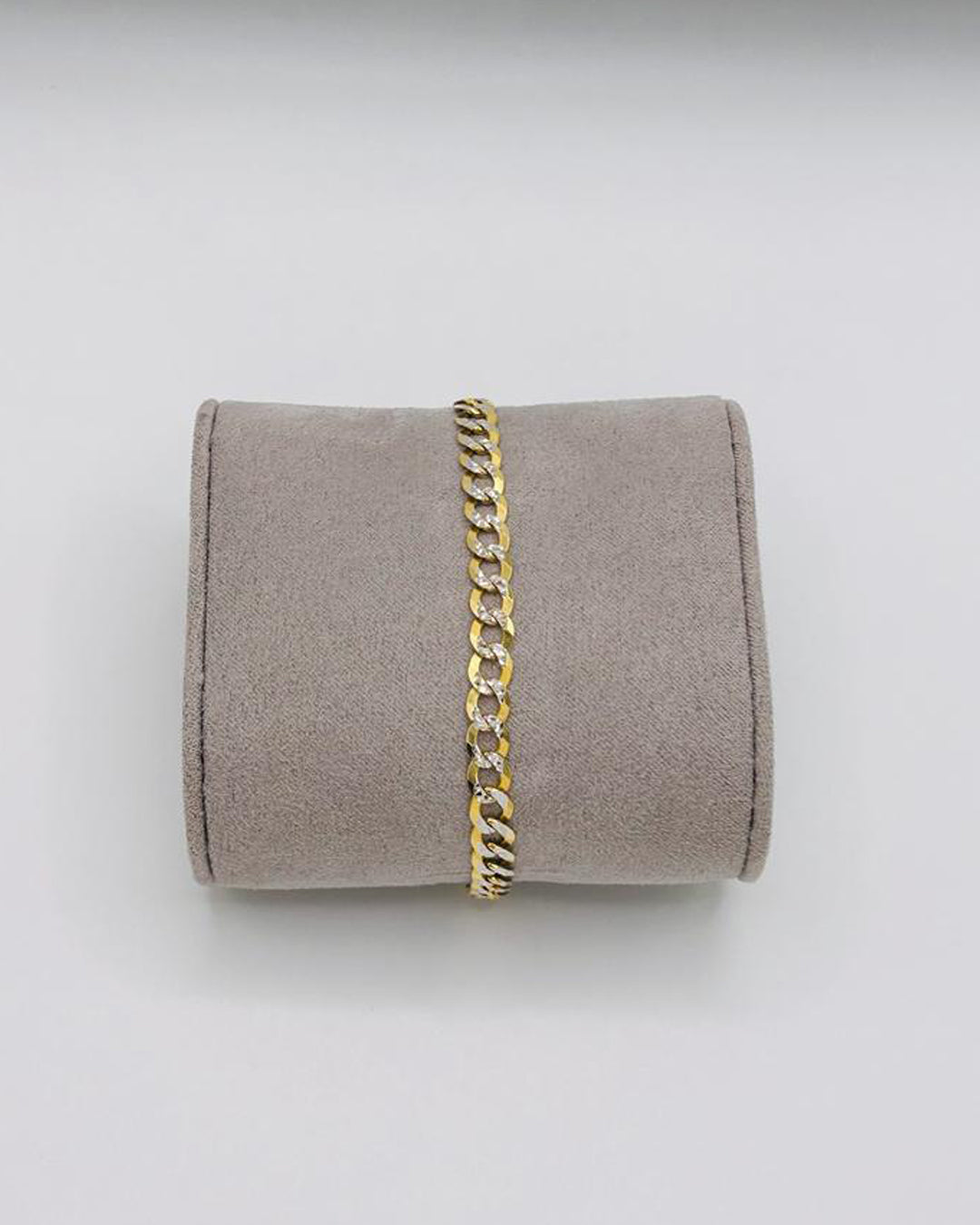 PULSERA ESTILO CUBANO EN DOS OROS
