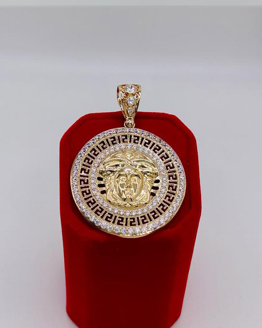 DIJE VERSACE REDONDO PIEDRAS BLANCAS