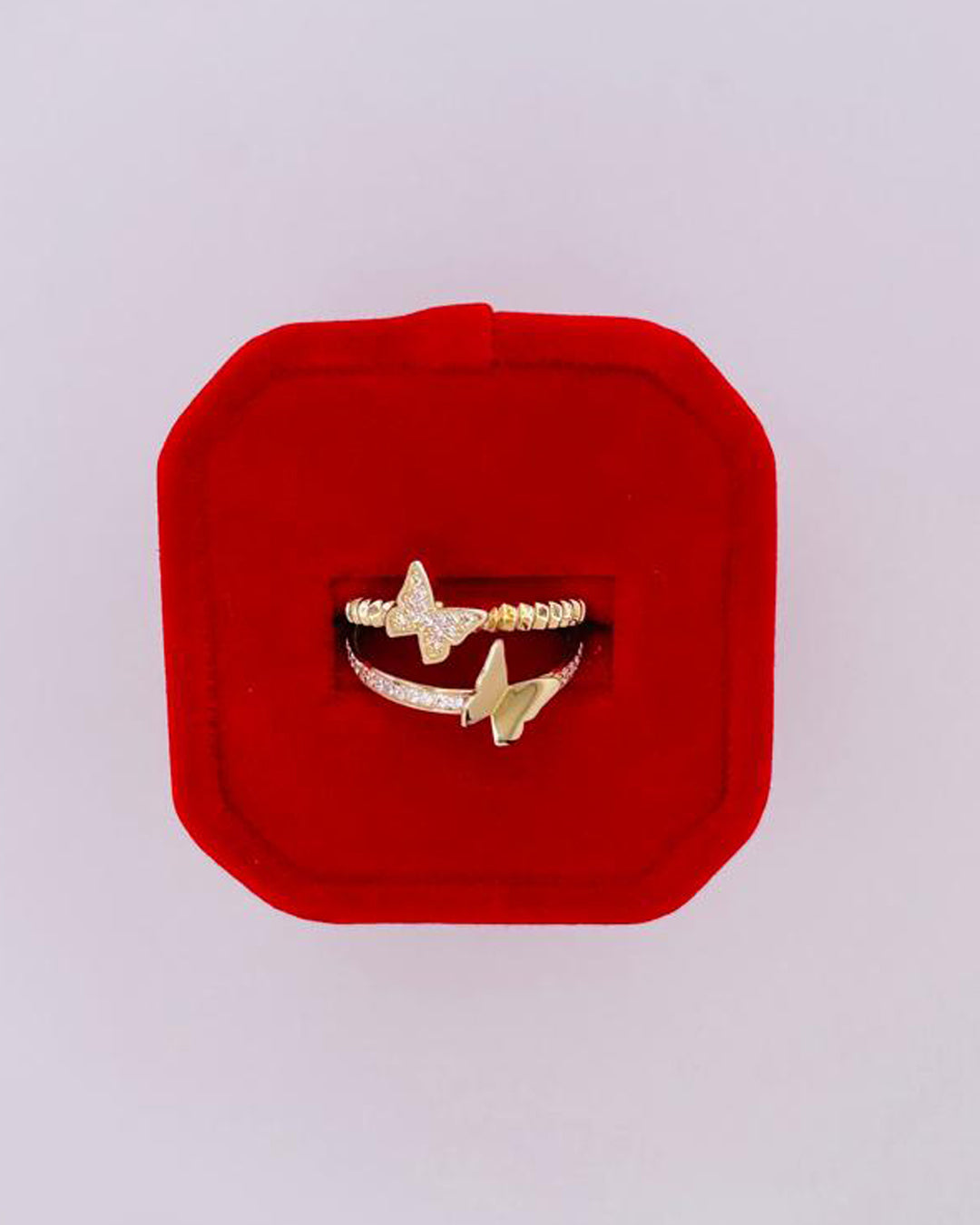 ANILLO DE MUJER DOBLE CON DETALLES FIGURA MARIPOSA