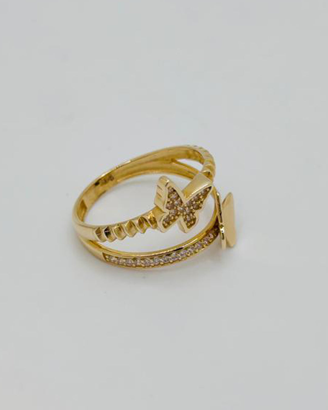 ANILLO DE MUJER DOBLE CON DETALLES FIGURA MARIPOSA
