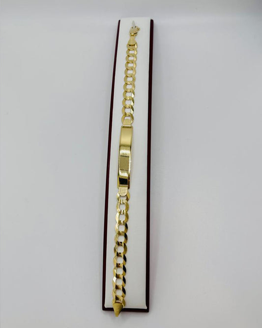 PULSERA ESTILO CUBANO CON PLACA UN TONO