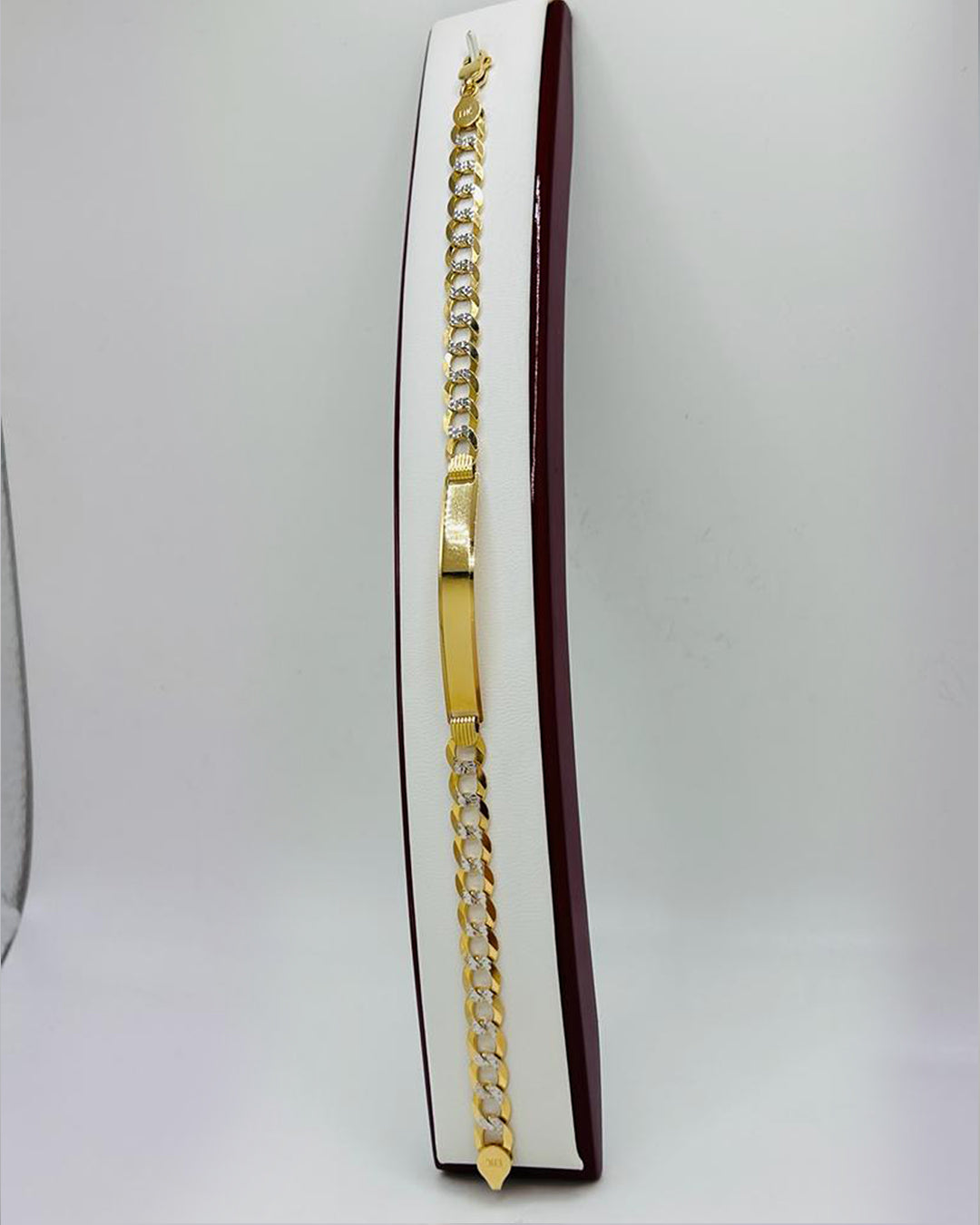 PULSERA CUBANO DOS TONOS CON PLACA