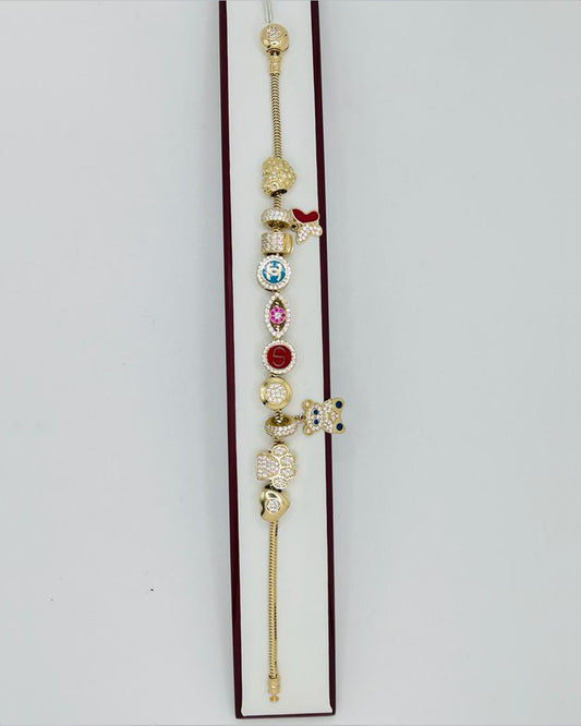 PULSERA ESTILO PANDORA 10 CHARMS