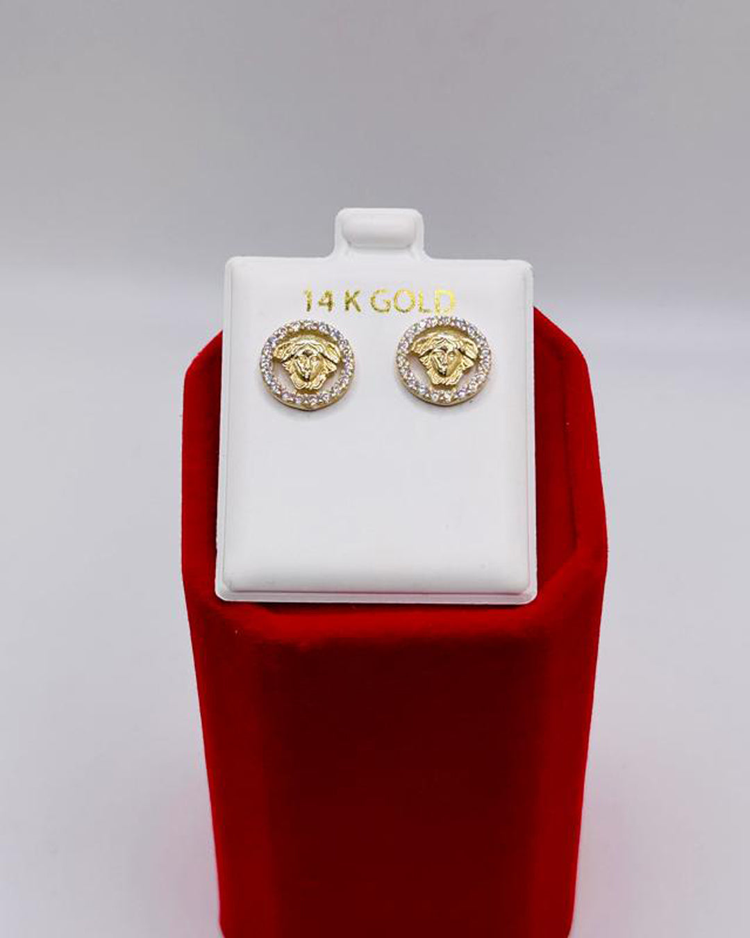 ARETES ESTILO VERSACE PIEDRAS BLANCAS